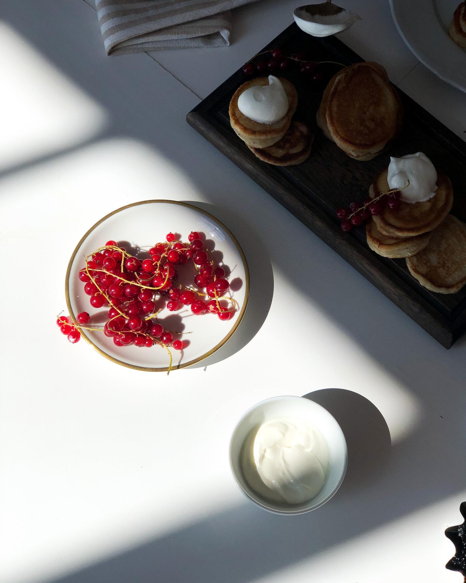 Small plated dessert with minimalist garnish